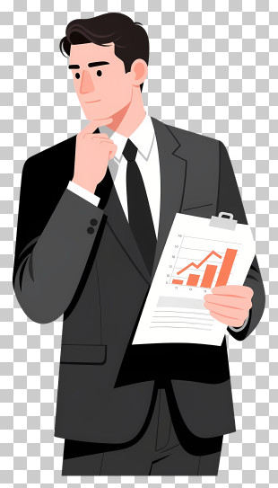 Businessman Presenting Growth Chart PNG