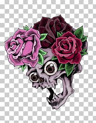 Skull with flowers with roses Drawing by hand  Illustration Stock Photo   Alamy