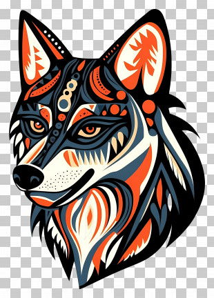 Wolf Logo - Artistic And Colorful Wolf Portrait PNG