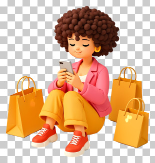 Black Friday Sale - Casual Shopper With Bags PNG