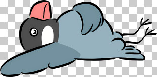 Penguin Bird - Blue Bird Lying Down PNG