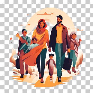 Migrants Day - Illustration Of A Family Together PNG
