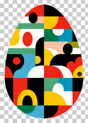 Colorful Egg - Colorful Geometric Egg Design PNG