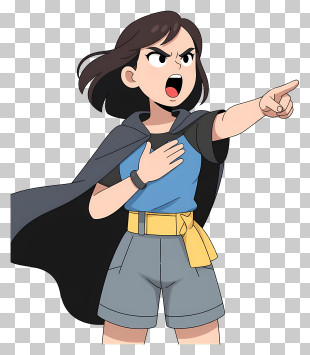 Pokemon Liko - Assertive Girl Hero Pointing PNG