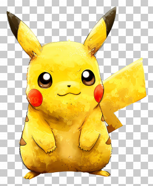 Pokemon - Cute Pikachu Cartoon Character Illustration PNG
