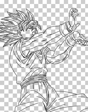 Majin Buu Vegeta Preto e branco desenho linha artística, Boo, branco, mão  png