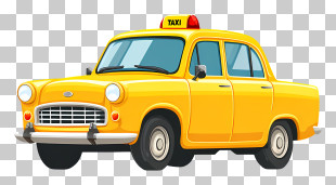 Taxi Service Icon - Yellow Taxi Car PNG