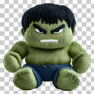 Knitted Hulk - Knitted Green Doll Toy PNG
