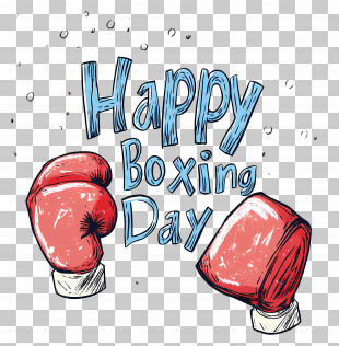Happy Boxing Day - Boxing Gloves With Text PNG
