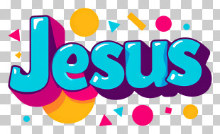 Jesus - Colorful Jesus Word Art PNG