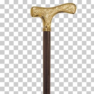 Walking Stick Assistive Cane Gold PNG