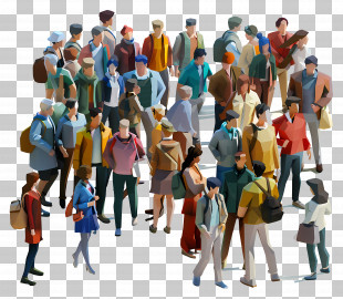 Crowd Of People - Crowd Illustration In Digital Art PNG