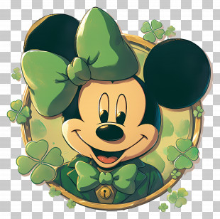 Mickey Minnie - Cartoon Mouse With Clover PNG