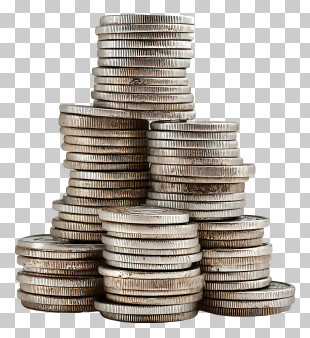 Stack Of Coins - Stack Of Silver Coins PNG