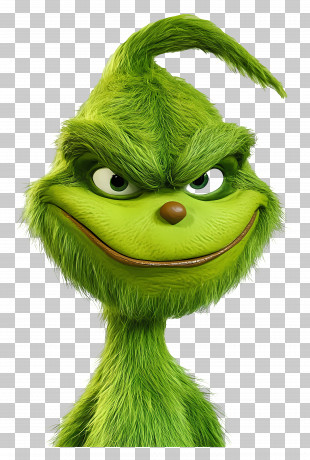 Grinch Emoji - Mischievous Green Cartoon Character With Grin PNG