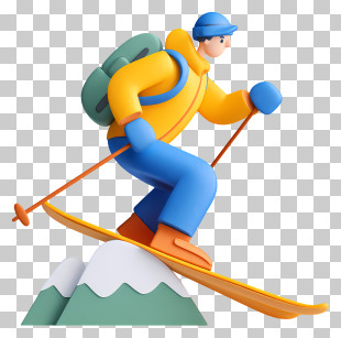 Challenging Mountain Slalom - Skiing Person PNG
