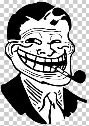 Internet troll Trollface Rage comic Sadness, sad face, face, monochrome,  head png