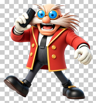 Doctor Eggman - Cartoon Character With Phone PNG