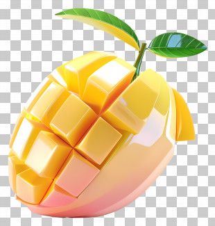 3d Mango - Cubed Yellow Mango PNG