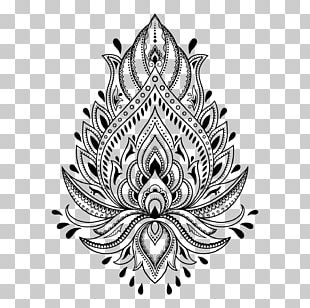 Henna Nelumbo Nucifera Flower Mehndi PNG, Clipart, Art, Black And White ...