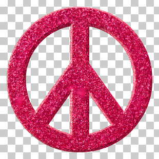 Glitter Anarchy Symbol - Glittery Pink Peace Symbol PNG