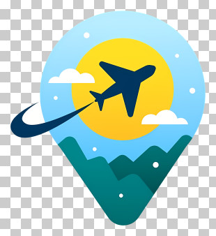 Travel - Travel Icon With Airplane And Scenic Background PNG