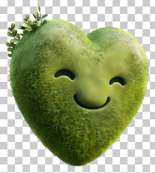 Emoji - Smiling Green Heart PNG