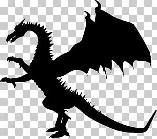 Dragon Silhouette Drawing PNG, Clipart, Artwork, Beak, Bird, Black And ...