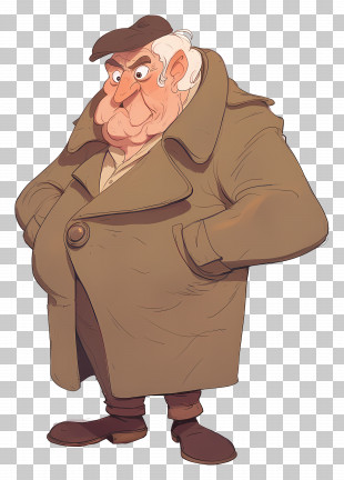 Old Man - Grumpy Old Man Cartoon PNG