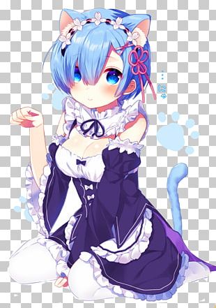 Re:Zero − Starting Life In Another World R.E.M. Anime Catgirl Moe PNG ...