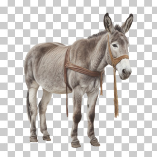 Donkey
 - Donkey With Reins In A Rural Setting PNG