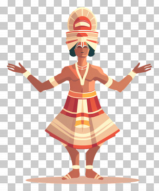 Kerala - Traditional Dancer In Costume Art PNG