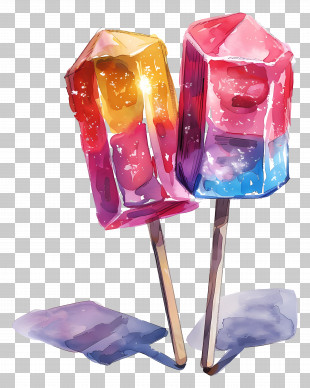 Rock Candy - Colorful Crystal Popsicles PNG
