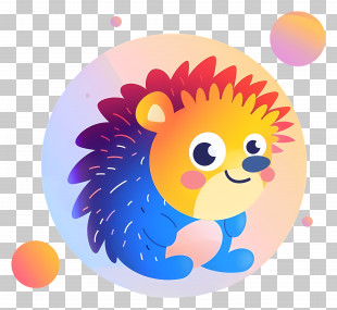 Cartoon Hedgehog - Colorful Cute Hedgehog PNG