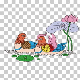 Mandarin Duck Papercutting CorelDRAW PNG