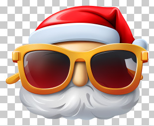 Emoji - Cool Santa Claus With Sunglasses PNG