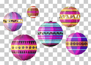 Decorative Eggs - Colorful Ornaments Illustration PNG