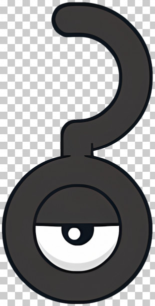 Unown - Mysterious Black Question Symbol PNG