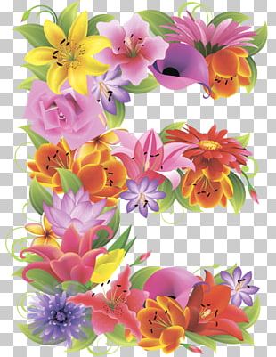 Floral Design English Alphabet Letter Flower PNG